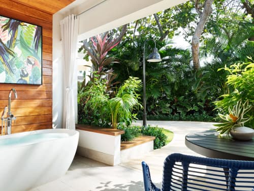 Caribbean Poolside Luxury Walkout with Patio Tranquility Soaking Tub