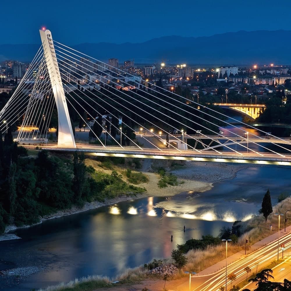 Millennium Bridge, Podgorica — Montenegro, Eastern Europe