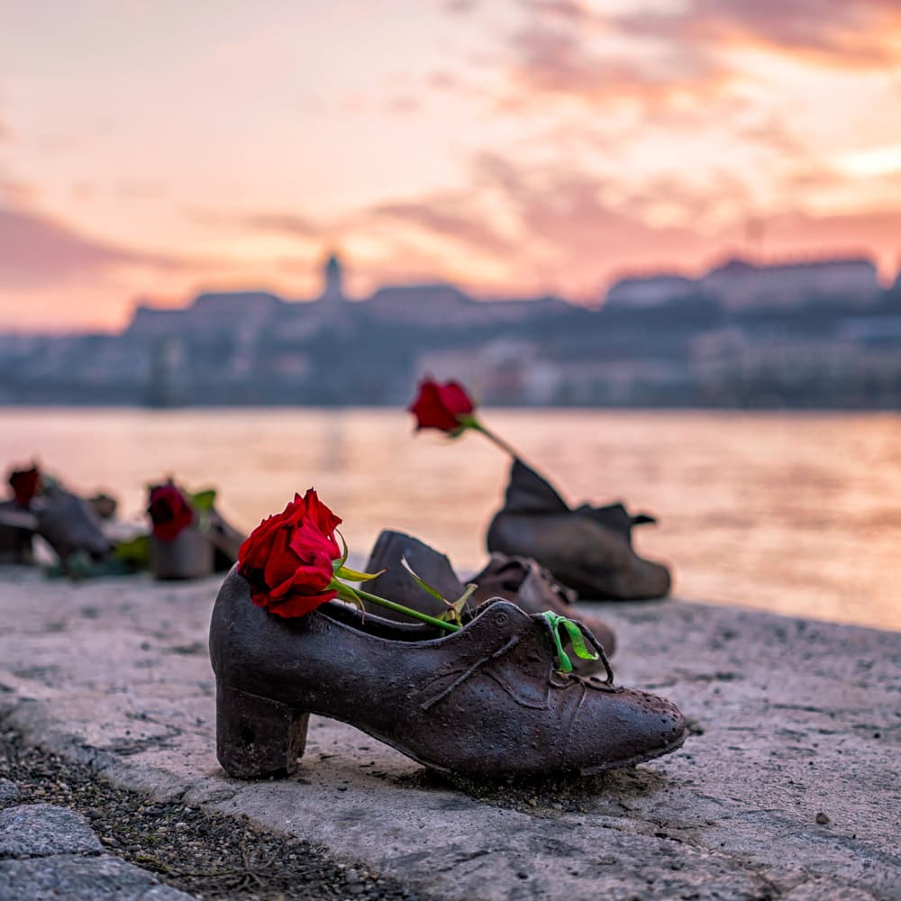 Shoes on the Danube Bank — Budapest, Hungary, Eastern Europe